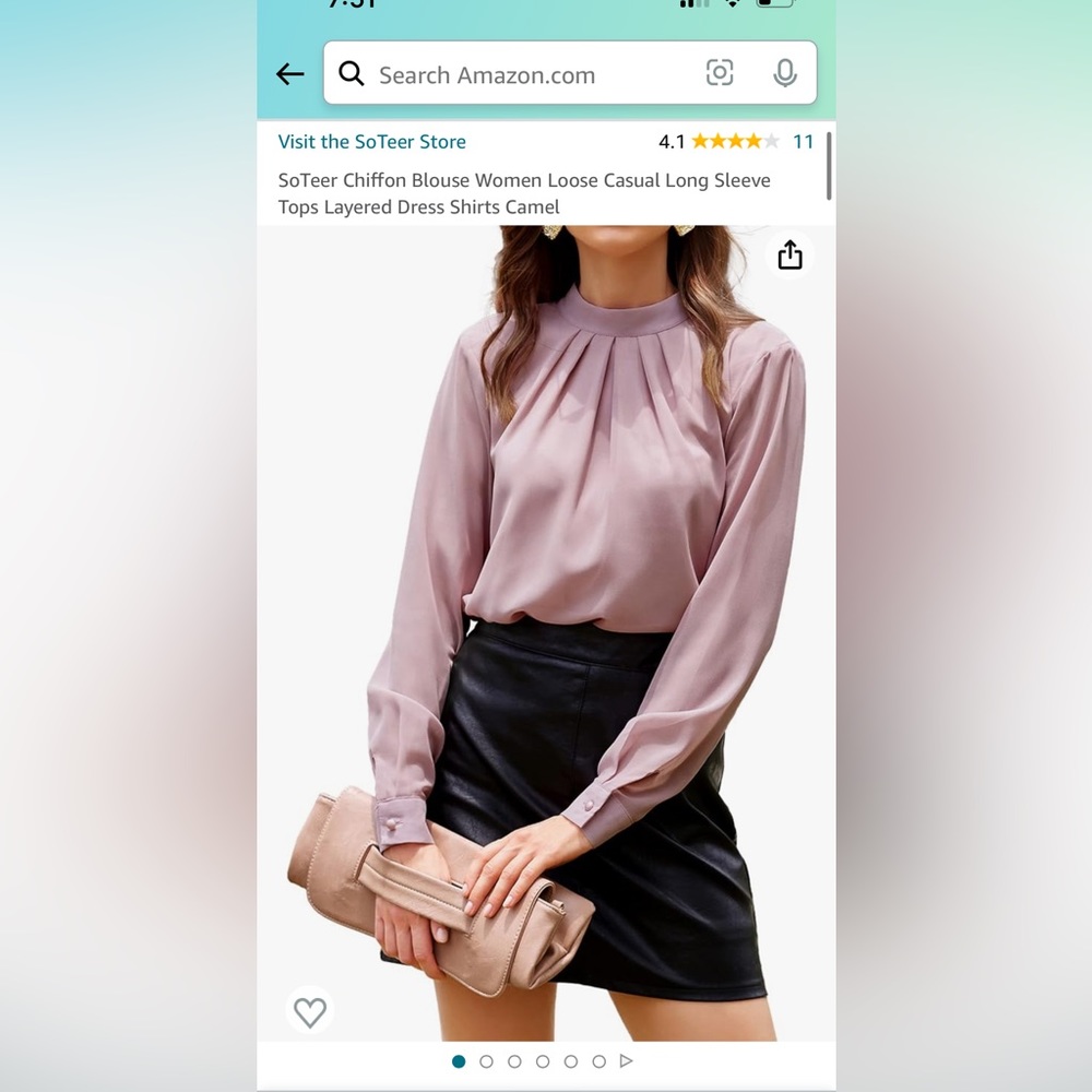 NWT SoTeer Chiffon Blouse Women Loose Casual Long Layered Sleeve Top Size XXL